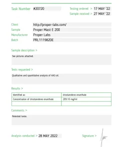 Alternative view of Masteron Enan. 200 – Proper Labs