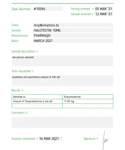 Alternative view of Halotestin – Pharmaqo Labs [10mg/60tabs]