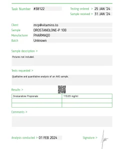 Alternative view of Drostanolone-P 100 – Pharmaqo Labs