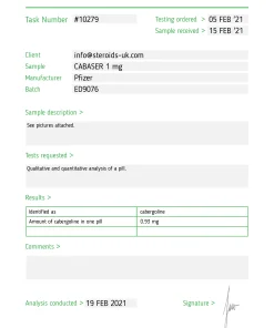 Alternative view of Cabaser – Pfizer [20tabs/1mg]